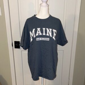 Maine Bar Harbor Blue Gray T-Shirt Large
